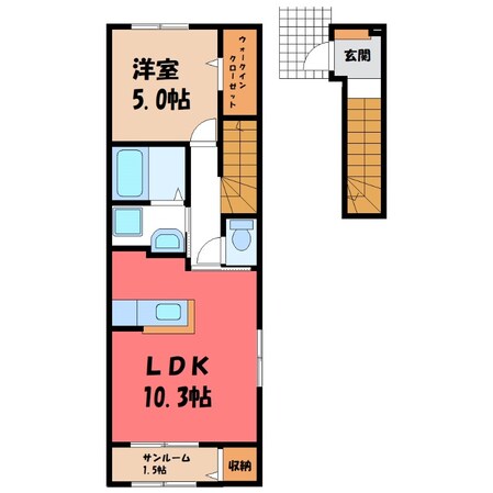 岡本駅 徒歩26分 2階の物件間取画像